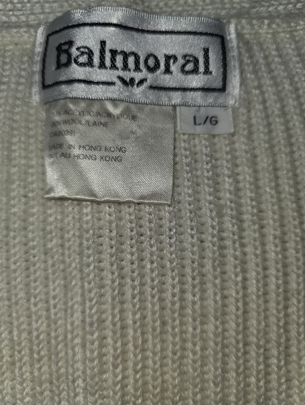 Vintage Cream Wool Blend  Knit Button-Front Women's Sweater Vest Sz Large - Picture 7 of 7